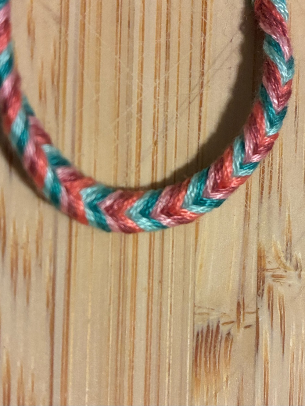 Handcrafted Pink and Teal Braided Friendship Bracelet